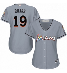 Womens Majestic Miami Marlins 19 Miguel Rojas Authentic Grey Road Cool Base MLB Jersey Womens Majestic Miami Marlins 19 Miguel Rojas Authentic Grey Road Cool Base MLB Jersey