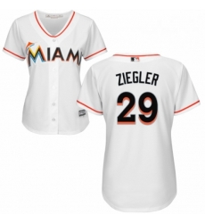 Womens Majestic Miami Marlins 29 Brad Ziegler Replica White Home Cool Base MLB Jersey Womens Majestic Miami Marlins 29 Brad Ziegler Replica White Home Cool Base MLB Jersey