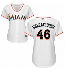 Womens Majestic Miami Marlins 46 Kyle Barraclough Authentic White Home Cool Base MLB Jersey Womens Majestic Miami Marlins 46 Kyle Barraclough Authentic White Home Cool Base MLB Jersey