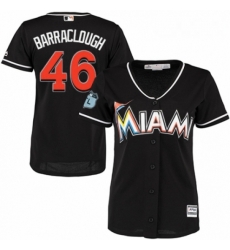 Womens Majestic Miami Marlins 46 Kyle Barraclough Replica Black Alternate 2 Cool Base MLB Jersey Womens Majestic Miami Marlins 46 Kyle Barraclough Replica Black Alternate 2 Cool Base MLB Jersey