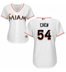 Womens Majestic Miami Marlins 54 Wei Yin Chen Replica White Home Cool Base MLB Jersey Womens Majestic Miami Marlins 54 Wei Yin Chen Replica White Home Cool Base MLB Jersey