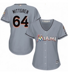 Womens Majestic Miami Marlins 64 Nick Wittgren Authentic Grey Road Cool Base MLB Jersey Womens Majestic Miami Marlins 64 Nick Wittgren Authentic Grey Road Cool Base MLB Jersey