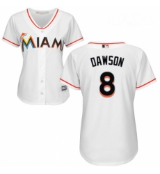 Womens Majestic Miami Marlins 8 Andre Dawson Authentic White Home Cool Base MLB Jersey Womens Majestic Miami Marlins 8 Andre Dawson Authentic White Home Cool Base MLB Jersey