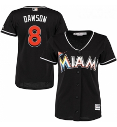 Womens Majestic Miami Marlins 8 Andre Dawson Replica Black Alternate 2 Cool Base MLB Jersey Womens Majestic Miami Marlins 8 Andre Dawson Replica Black Alternate 2 Cool Base MLB Jersey