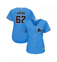 Womens Miami Marlins 62 Jose Urena Replica Blue Alternate 1 Cool Base Baseball Jersey Womens Miami Marlins 62 Jose Urena Replica Blue Alternate 1 Cool Base Baseball Jersey