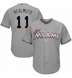 Youth Majestic Miami Marlins 11 J T Realmuto Authentic Grey Road Cool Base MLB Jersey Youth Majestic Miami Marlins 11 J T Realmuto Authentic Grey Road Cool Base MLB Jersey