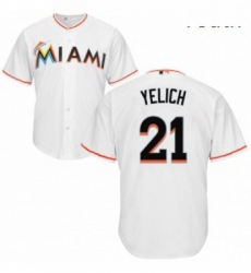 Youth Majestic Miami Marlins 21 Christian Yelich Replica White Home Cool Base MLB Jersey Youth Majestic Miami Marlins 21 Christian Yelich Replica White Home Cool Base MLB Jersey