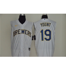 Brewers 19 Robin Yount White Gold Nike Cool Base Sleeveless Jersey Brewers 19 Robin Yount White Gold Nike Cool Base Sleeveless Jersey