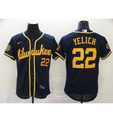 Brewers 22 Christian Yelich Navy Nike 2020 Flexbase Jersey Brewers 22 Christian Yelich Navy Nike 2020 Flexbase Jersey