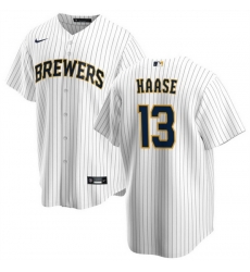 Men Milwaukee Brewers 13 Eric Haase White Cool Base Stitched Jersey Men Milwaukee Brewers 13 Eric Haase White Cool Base Stitched Jersey