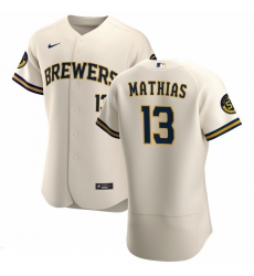 Men Milwaukee Brewers 13 Mark Mathias Men Nike Cream Home 2020 Flex Base Player MLB Jersey Men Milwaukee Brewers 13 Mark Mathias Men Nike Cream Home 2020 Flex Base Player MLB Jersey