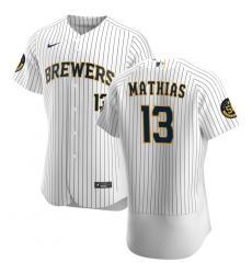 Men Milwaukee Brewers 13 Mark Mathias Men Nike White Home 2020 Flex Base Player MLB Jersey Men Milwaukee Brewers 13 Mark Mathias Men Nike White Home 2020 Flex Base Player MLB Jersey