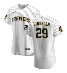 Men Milwaukee Brewers 29 Josh Lindblom Men Nike White Home 2020 Flex Base Player MLB Jersey Men Milwaukee Brewers 29 Josh Lindblom Men Nike White Home 2020 Flex Base Player MLB Jersey