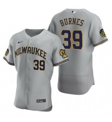 Men Milwaukee Brewers 39 Corbin Burnes Grey Flex Base Stitched MLB jersey Men Milwaukee Brewers 39 Corbin Burnes Grey Flex Base Stitched MLB jersey