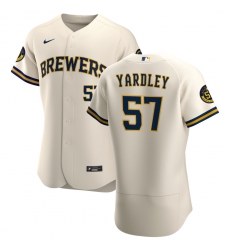 Men Milwaukee Brewers 57 Eric Yardley Men Nike Cream Home 2020 Flex Base Player MLB Jersey Men Milwaukee Brewers 57 Eric Yardley Men Nike Cream Home 2020 Flex Base Player MLB Jersey
