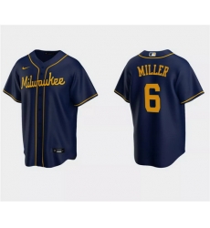 Men Milwaukee Brewers 6 Owen Miller Navy Cool Base Stitched Jersey Men Milwaukee Brewers 6 Owen Miller Navy Cool Base Stitched Jersey