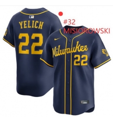 Men Milwaukee Brewers Brewers Misiorowski #32 Blue Color Stitched MLB jersey Men Milwaukee Brewers Brewers Misiorowski #32 Blue Color Stitched MLB jersey