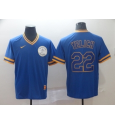 Men Milwaukee Brewers Christian Yelich 22 Navy Alternate MLB Jersey Men Milwaukee Brewers Christian Yelich 22 Navy Alternate MLB Jersey