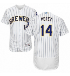 Mens Majestic Milwaukee Brewers 14 Hernan Perez White Home Flex Base Authentic Collection MLB Jersey Mens Majestic Milwaukee Brewers 14 Hernan Perez White Home Flex Base Authentic Collection MLB Jersey