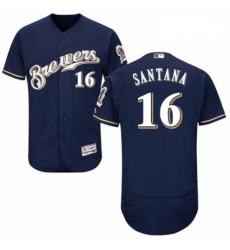 Mens Majestic Milwaukee Brewers 16 Domingo Santana White Alternate Flex Base Authentic Collection MLB Jersey Mens Majestic Milwaukee Brewers 16 Domingo Santana White Alternate Flex Base Authentic Collection MLB Jersey