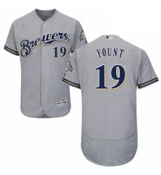 Mens Majestic Milwaukee Brewers 19 Robin Yount Grey Road Flex Base Authentic Collection MLB Jersey Mens Majestic Milwaukee Brewers 19 Robin Yount Grey Road Flex Base Authentic Collection MLB Jersey