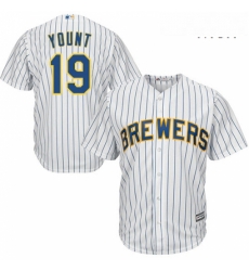 Mens Majestic Milwaukee Brewers 19 Robin Yount Replica White Alternate Cool Base MLB Jersey Mens Majestic Milwaukee Brewers 19 Robin Yount Replica White Alternate Cool Base MLB Jersey