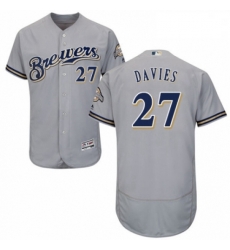 Mens Majestic Milwaukee Brewers 27 Zach Davies Grey Road Flex Base Authentic Collection MLB Jersey Mens Majestic Milwaukee Brewers 27 Zach Davies Grey Road Flex Base Authentic Collection MLB Jersey