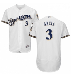 Mens Majestic Milwaukee Brewers 3 Orlando Arcia White Flexbase Authentic Collection MLB Jersey Mens Majestic Milwaukee Brewers 3 Orlando Arcia White Flexbase Authentic Collection MLB Jersey