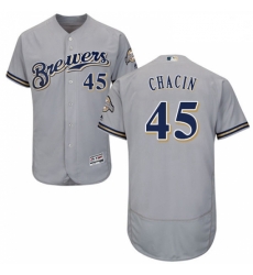 Mens Majestic Milwaukee Brewers 45 Jhoulys Chacin Grey Road Flex Base Authentic Collection MLB Jersey Mens Majestic Milwaukee Brewers 45 Jhoulys Chacin Grey Road Flex Base Authentic Collection MLB Jersey
