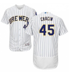 Mens Majestic Milwaukee Brewers 45 Jhoulys Chacin White Alternate Flex Base Authentic Collection MLB Jersey Mens Majestic Milwaukee Brewers 45 Jhoulys Chacin White Alternate Flex Base Authentic Collection MLB Jersey