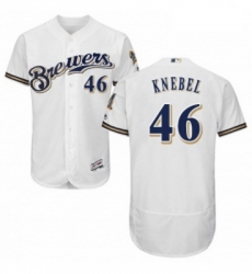 Mens Majestic Milwaukee Brewers 46 Corey Knebel White Flexbase Authentic Collection MLB Jersey Mens Majestic Milwaukee Brewers 46 Corey Knebel White Flexbase Authentic Collection MLB Jersey