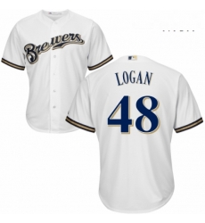Mens Majestic Milwaukee Brewers 48 Boone Logan Replica Navy Blue Alternate Cool Base MLB Jersey Mens Majestic Milwaukee Brewers 48 Boone Logan Replica Navy Blue Alternate Cool Base MLB Jersey