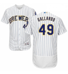 Mens Majestic Milwaukee Brewers 49 Yovani Gallardo White Alternate Flex Base Authentic Collection MLB Jersey Mens Majestic Milwaukee Brewers 49 Yovani Gallardo White Alternate Flex Base Authentic Collection MLB Jersey