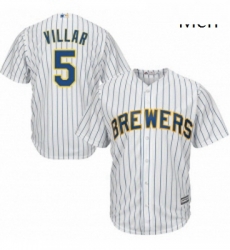 Mens Majestic Milwaukee Brewers 5 Jonathan Villar Replica White Alternate Cool Base MLB Jersey Mens Majestic Milwaukee Brewers 5 Jonathan Villar Replica White Alternate Cool Base MLB Jersey