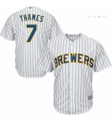 Mens Majestic Milwaukee Brewers 7 Eric Thames Replica White Alternate Cool Base MLB Jersey Mens Majestic Milwaukee Brewers 7 Eric Thames Replica White Alternate Cool Base MLB Jersey