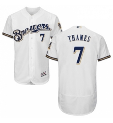 Mens Majestic Milwaukee Brewers 7 Eric Thames White Flexbase Authentic Collection MLB Jersey Mens Majestic Milwaukee Brewers 7 Eric Thames White Flexbase Authentic Collection MLB Jersey