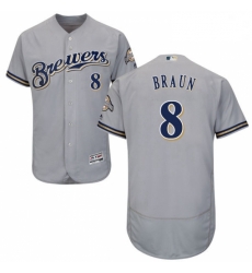 Mens Majestic Milwaukee Brewers 8 Ryan Braun Grey Road Flex Base Authentic Collection MLB Jersey Mens Majestic Milwaukee Brewers 8 Ryan Braun Grey Road Flex Base Authentic Collection MLB Jersey