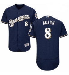 Mens Majestic Milwaukee Brewers 8 Ryan Braun Navy Blue Alternate Flex Base Authentic Collection MLB Jersey Mens Majestic Milwaukee Brewers 8 Ryan Braun Navy Blue Alternate Flex Base Authentic Collection MLB Jersey