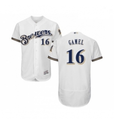 Mens Milwaukee Brewers 16 Ben Gamel White Alternate Flex Base Authentic Collection Baseball Jersey Mens Milwaukee Brewers 16 Ben Gamel White Alternate Flex Base Authentic Collection Baseball Jersey