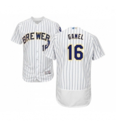 Mens Milwaukee Brewers 16 Ben Gamel White Home Flex Base Authentic Collection Baseball Jersey Mens Milwaukee Brewers 16 Ben Gamel White Home Flex Base Authentic Collection Baseball Jersey