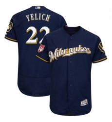 Mens Milwaukee Brewers 22 Christian Yelich Navy 2019 Spring Training Flex Base Stitched MLB Jersey Mens Milwaukee Brewers 22 Christian Yelich Navy 2019 Spring Training Flex Base Stitched MLB Jersey