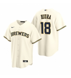 Mens Nike Milwaukee Brewers 18 Keston Hiura Cream Home Stitched Baseball Jersey Mens Nike Milwaukee Brewers 18 Keston Hiura Cream Home Stitched Baseball Jersey