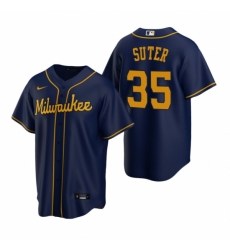 Mens Nike Milwaukee Brewers 35 Brent Suter Navy Alternate Stitched Baseball Jersey Mens Nike Milwaukee Brewers 35 Brent Suter Navy Alternate Stitched Baseball Jersey