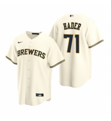 Mens Nike Milwaukee Brewers 71 Josh Hader Cream Home Stitched Baseball Jersey Mens Nike Milwaukee Brewers 71 Josh Hader Cream Home Stitched Baseball Jersey