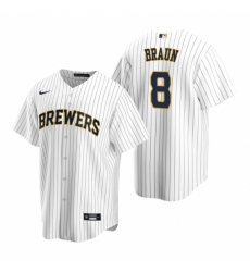 Mens Nike Milwaukee Brewers 8 Ryan Braun White Alternate Stitched Baseball Jerse Mens Nike Milwaukee Brewers 8 Ryan Braun White Alternate Stitched Baseball Jerse