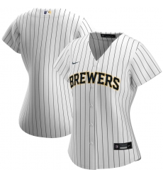 Milwaukee Brewers Nike Women Alternate 2020 MLB Team Jersey White Navy Milwaukee Brewers Nike Women Alternate 2020 MLB Team Jersey White Navy