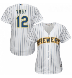 Womens Majestic Milwaukee Brewers 12 Stephen Vogt Replica White Alternate Cool Base MLB Jersey Womens Majestic Milwaukee Brewers 12 Stephen Vogt Replica White Alternate Cool Base MLB Jersey