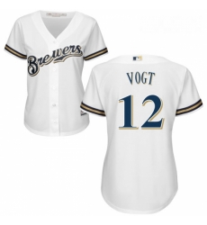 Womens Majestic Milwaukee Brewers 12 Stephen Vogt Replica White Home Cool Base MLB Jersey Womens Majestic Milwaukee Brewers 12 Stephen Vogt Replica White Home Cool Base MLB Jersey