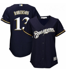 Womens Majestic Milwaukee Brewers 13 Glenn Robinson Replica Navy Blue Alternate Cool Base MLB Jersey Womens Majestic Milwaukee Brewers 13 Glenn Robinson Replica Navy Blue Alternate Cool Base MLB Jersey