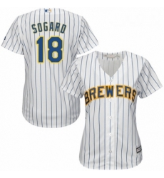 Womens Majestic Milwaukee Brewers 18 Eric Sogard Authentic White Home Cool Base MLB Jersey Womens Majestic Milwaukee Brewers 18 Eric Sogard Authentic White Home Cool Base MLB Jersey